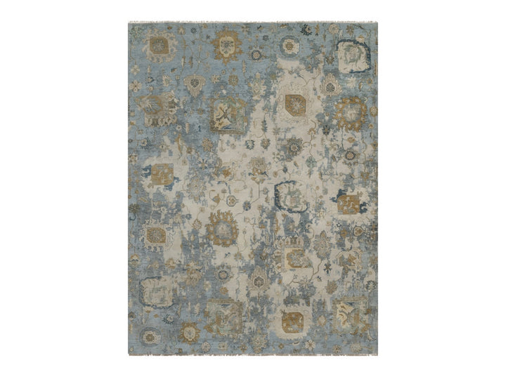 9'2" x 12'0" New Hand Knotted Ivory Wool Rectangle Oriental Rug - MOA10291424