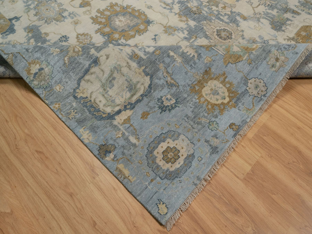 9'2" x 12'0" New Hand Knotted Ivory Wool Rectangle Oriental Rug - MOA10291424