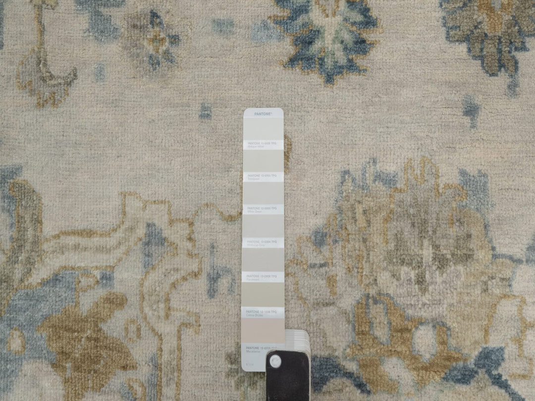 9'2" x 12'0" New Hand Knotted Ivory Wool Rectangle Oriental Rug - MOA10291424