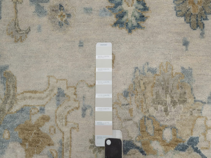 9'2" x 12'0" New Hand Knotted Ivory Wool Rectangle Oriental Rug - MOA10291424