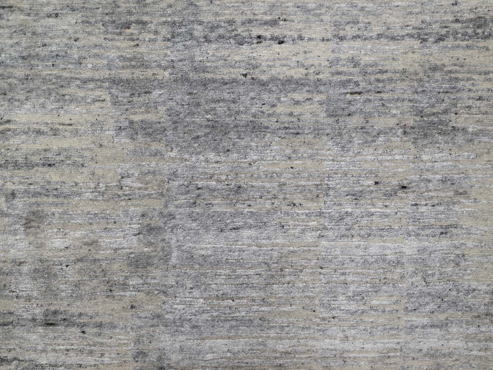 8'0" x 10'2" New Hand Knotted Grey Wool Rectangle Oriental Rug - MOA10291427