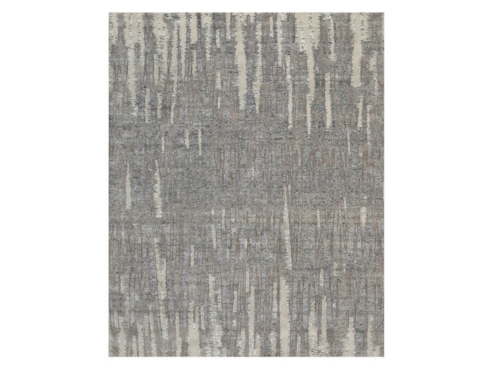 8'1" x 10'2" New Hand Knotted Grey Wool Rectangle Oriental Rug - MOA10291429