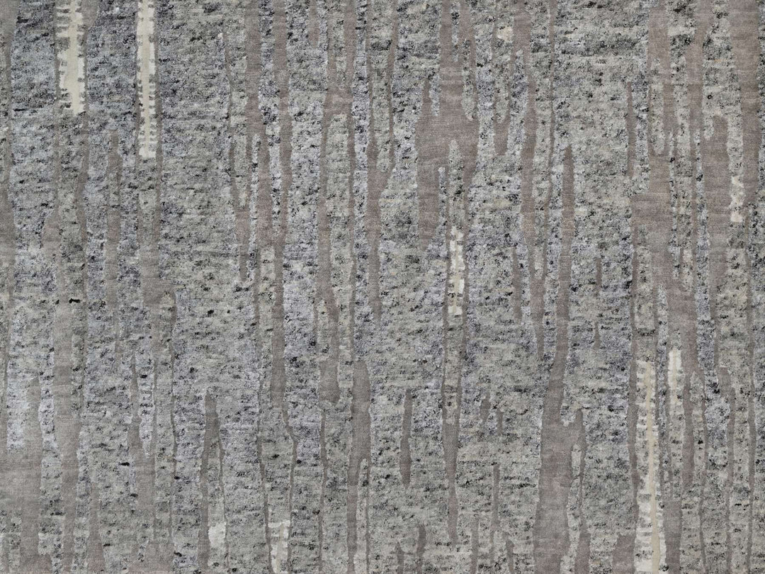 8'1" x 10'2" New Hand Knotted Grey Wool Rectangle Oriental Rug - MOA10291429