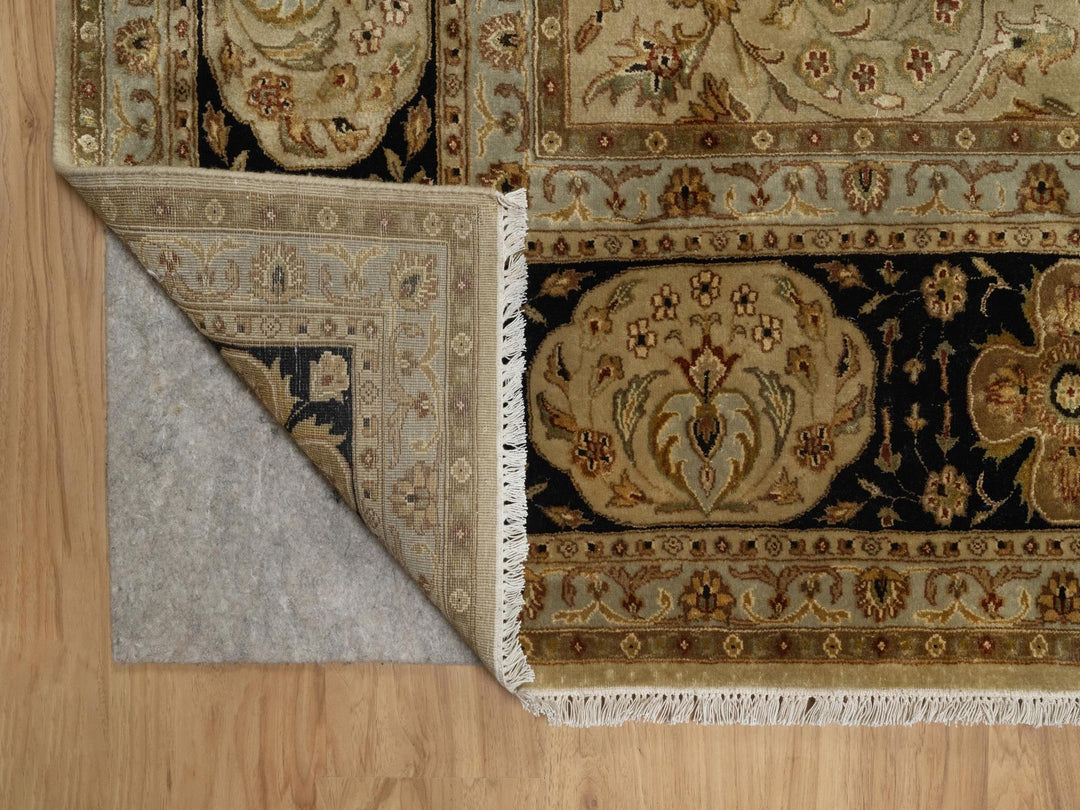 7'11" x 10'0" New Hand Knotted Brown Wool & Silk Rectangle Oriental Rug - MOA10291431
