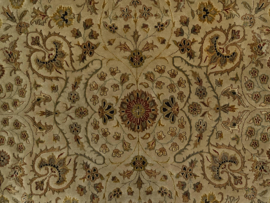 7'11" x 10'0" New Hand Knotted Brown Wool & Silk Rectangle Oriental Rug - MOA10291431