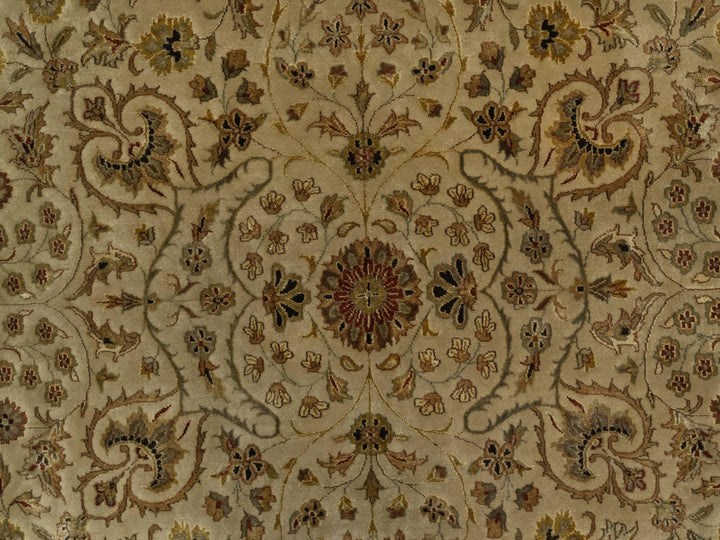7'11" x 10'0" New Hand Knotted Brown Wool & Silk Rectangle Oriental Rug - MOA10291431