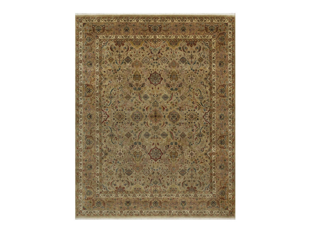 7'11" x 10'0" New Hand Knotted Brown Wool Rectangle Oriental Rug - MOA10291432
