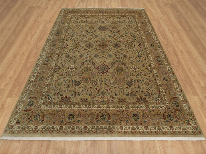 7'11" x 10'0" New Hand Knotted Brown Wool Rectangle Oriental Rug - MOA10291432