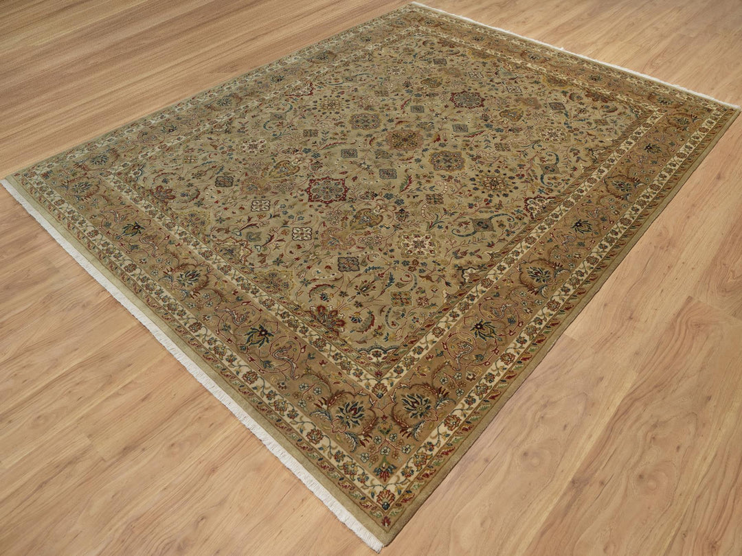 7'11" x 10'0" New Hand Knotted Brown Wool Rectangle Oriental Rug - MOA10291432
