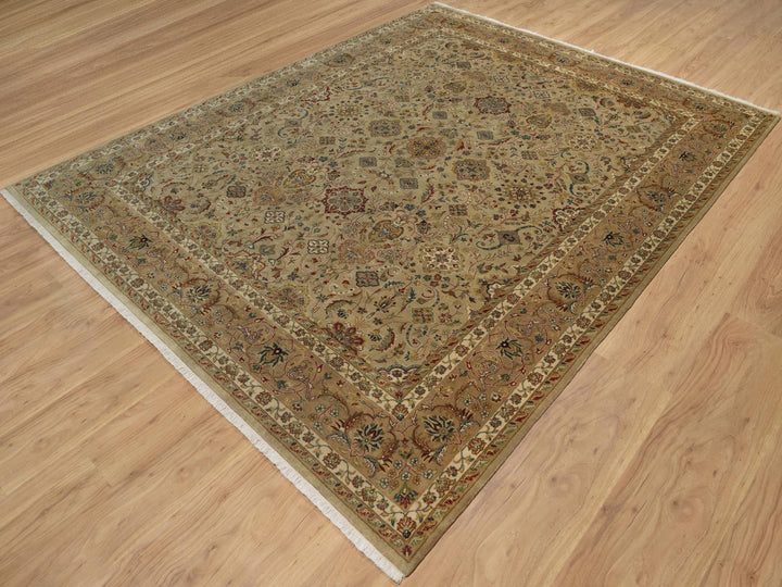 7'11" x 10'0" New Hand Knotted Brown Wool Rectangle Oriental Rug - MOA10291432
