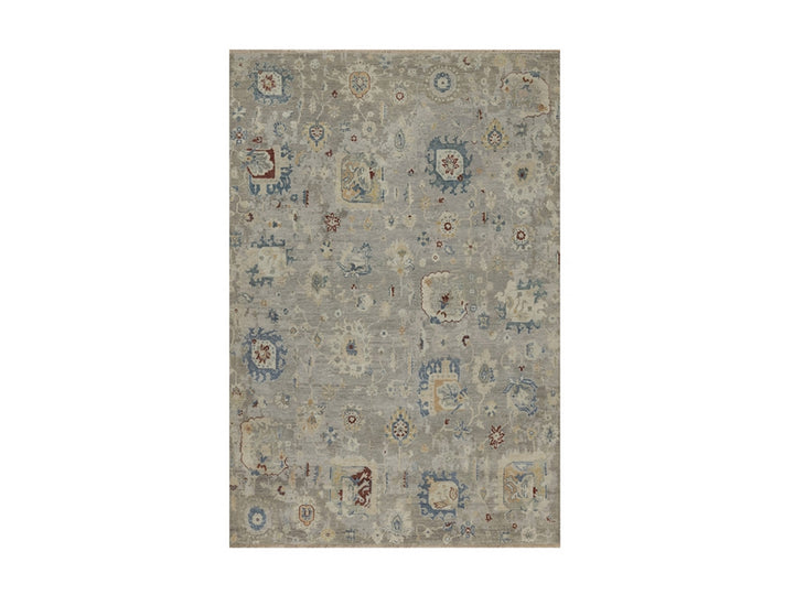 6'1" x 9'0" New Hand Knotted Grey Wool Rectangle Oriental Rug - MOA10291433