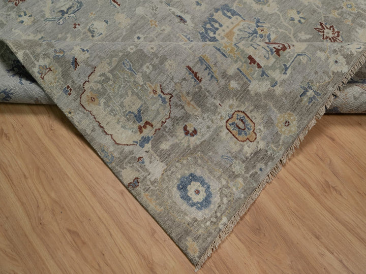 6'1" x 9'0" New Hand Knotted Grey Wool Rectangle Oriental Rug - MOA10291433