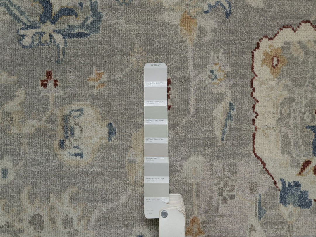 6'1" x 9'0" New Hand Knotted Grey Wool Rectangle Oriental Rug - MOA10291433