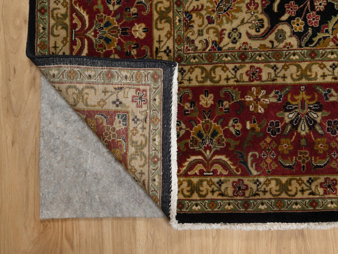 7'11" x 9'10" New Hand Knotted Black Wool Rectangle Oriental Rug - MOA10291434