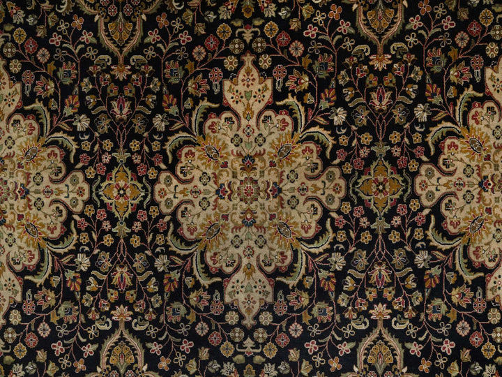 7'11" x 9'10" New Hand Knotted Black Wool Rectangle Oriental Rug - MOA10291434
