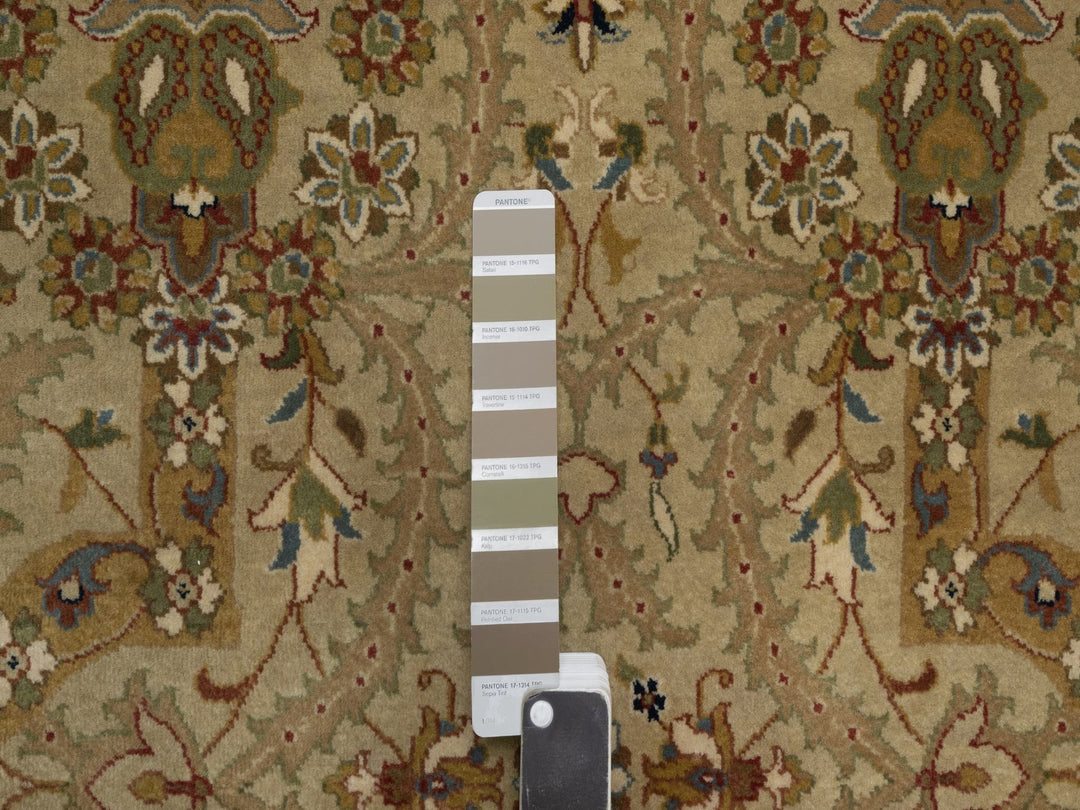 4'1" x 6'0" New Hand Knotted Brown Wool & Silk Rectangle Oriental Rug - MOA10291439