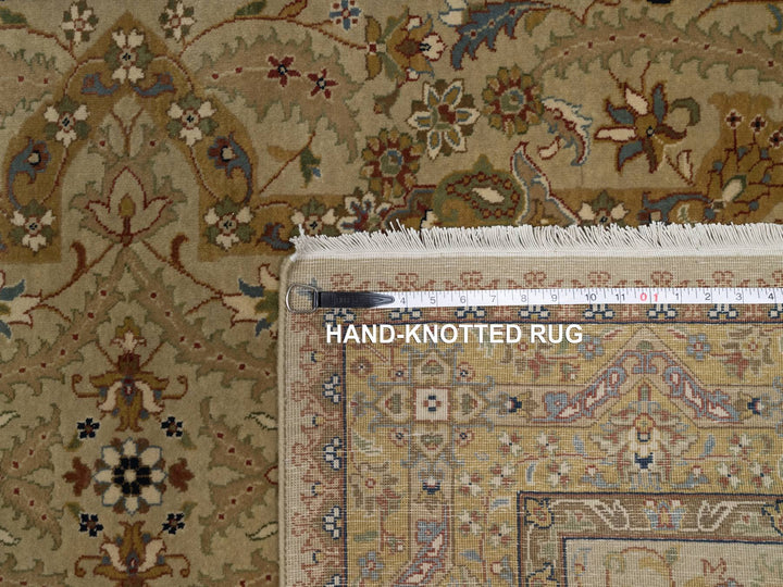 4'1" x 6'0" New Hand Knotted Brown Wool & Silk Rectangle Oriental Rug - MOA10291439