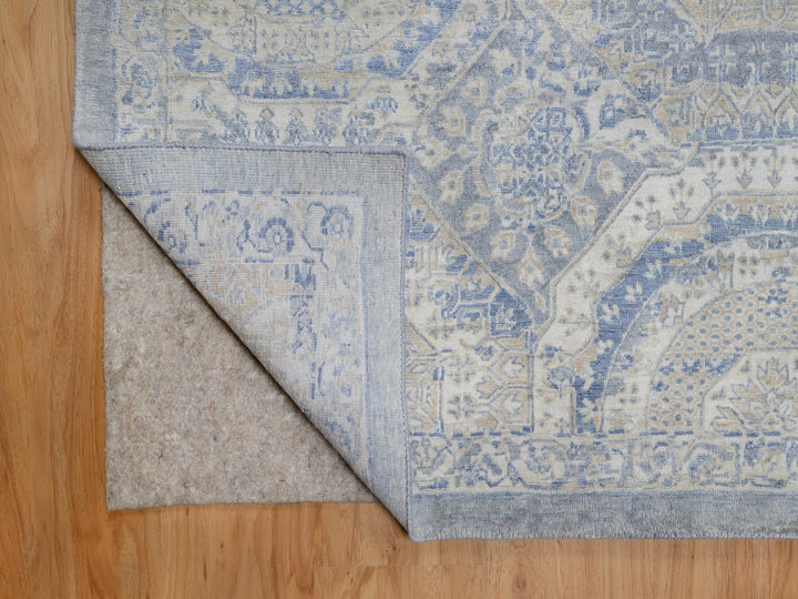 9'0" x 11'9" New Hand Knotted Ivory Wool Rectangle Oriental Rug - MOA10291440