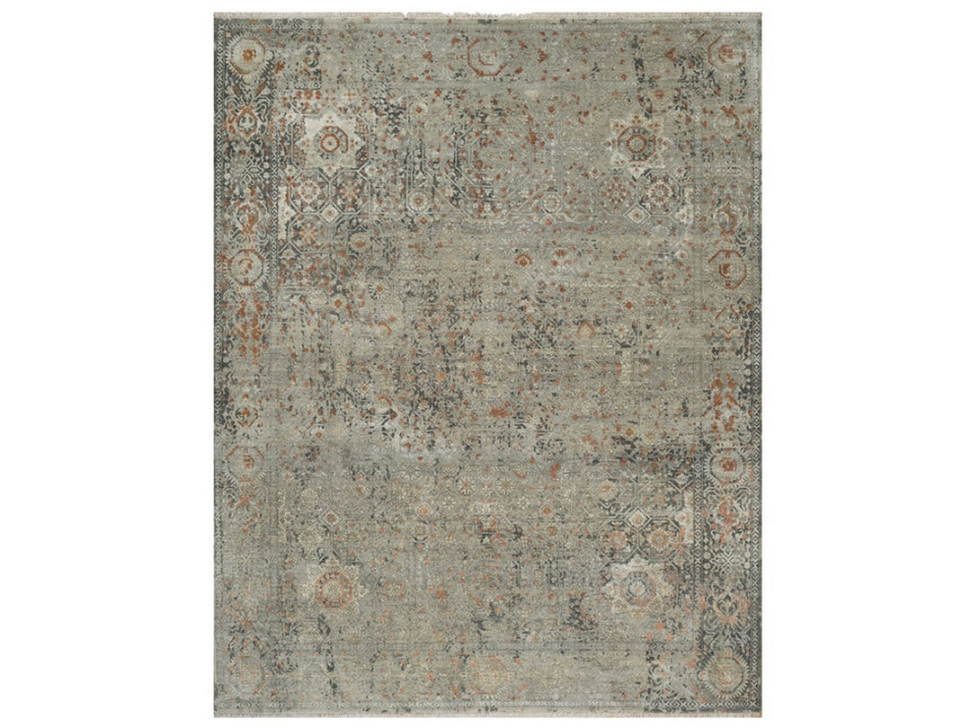 7'9" x 9'11" New Hand Knotted Grey Wool Rectangle Oriental Rug - MOA10291442
