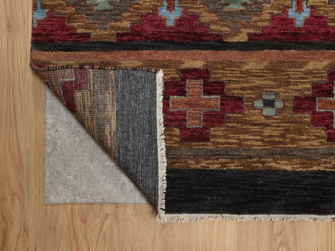 9'1" x 12'0" New Hand Knotted Brown Wool Rectangle Oriental Rug - MOA10291444