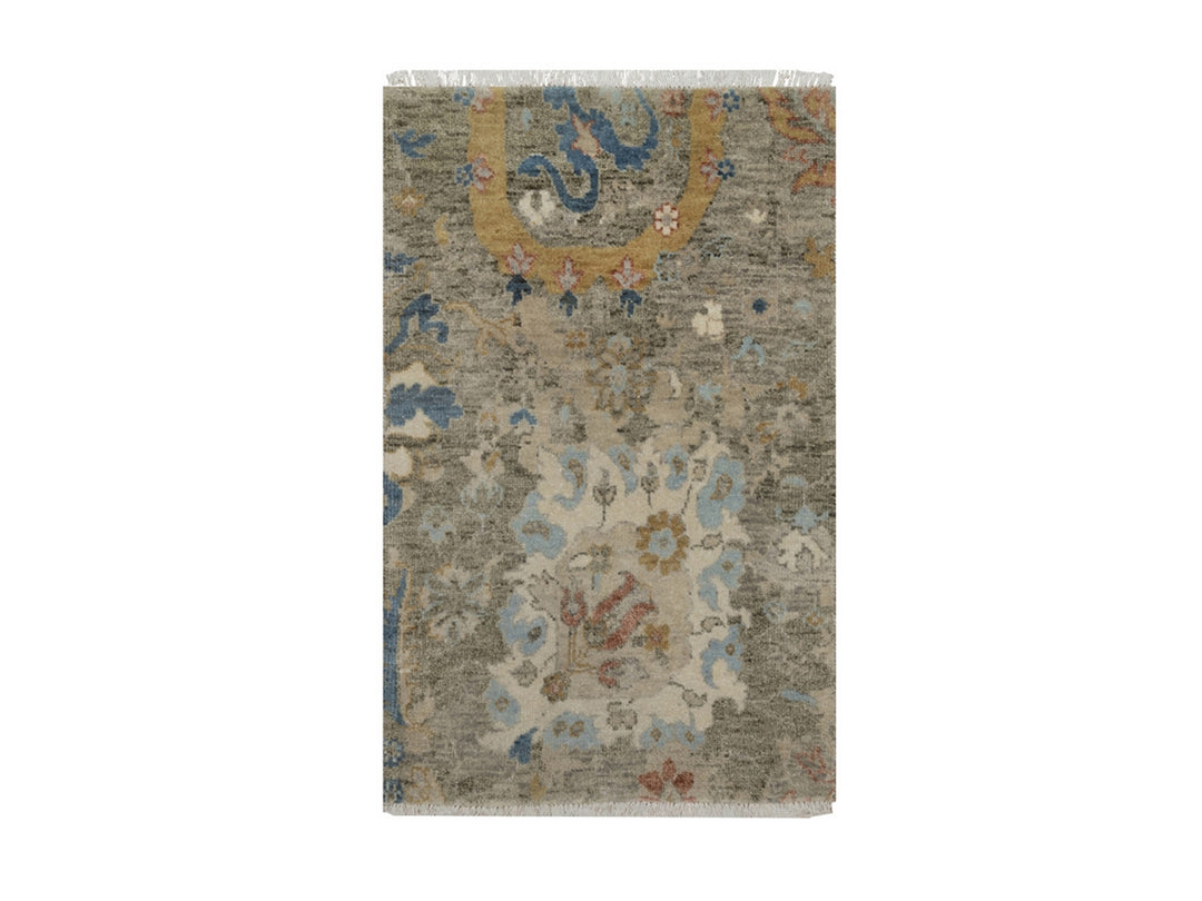2'0" x 3'1" New Hand Knotted Brown Wool Rectangle Oriental Rug - MOA10291447
