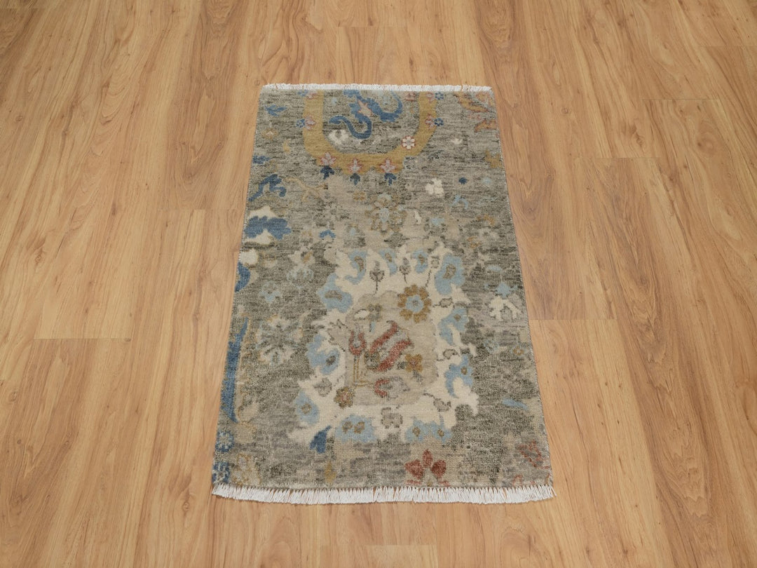 2'0" x 3'1" New Hand Knotted Brown Wool Rectangle Oriental Rug - MOA10291447