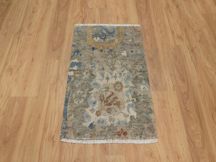 2'0" x 3'1" New Hand Knotted Brown Wool Rectangle Oriental Rug - MOA10291447