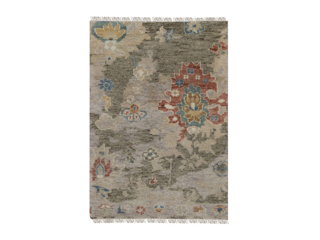 2'1" x 3'0" New Hand Knotted Grey Wool Rectangle Oriental Rug - MOA10291448