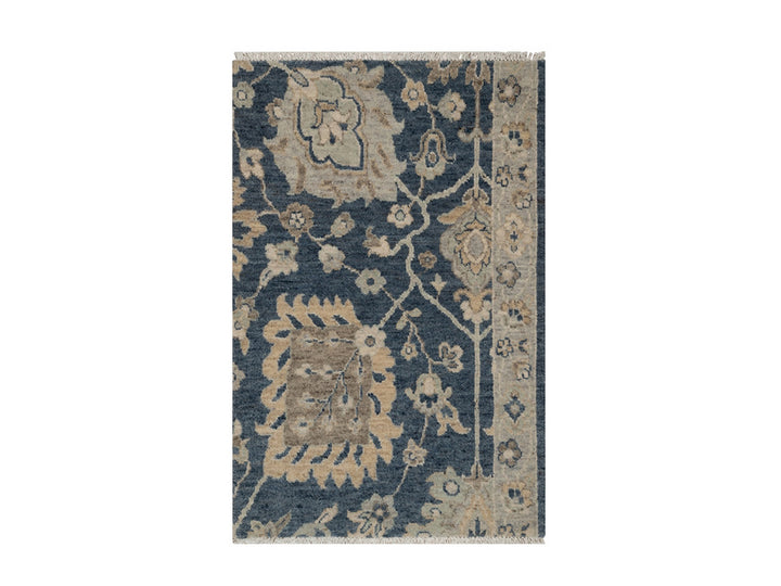 2'0" x 3'1" New Hand Knotted Blue Wool Rectangle Oriental Rug - MOA10291459