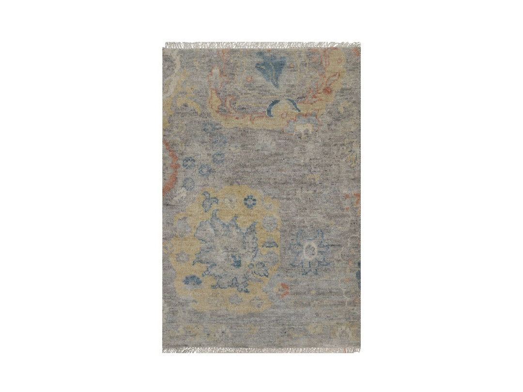 2'0" x 3'1" New Hand Knotted Beige Wool Rectangle Oriental Rug - MOA10291463