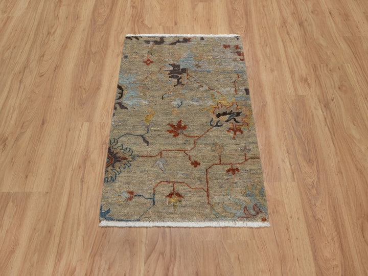 2'1" x 3'1" New Hand Knotted Brown Wool Rectangle Oriental Rug - MOA10291466