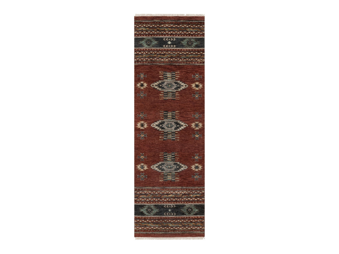 2'7" x 7'10" New Hand Knotted Red Wool Runner Oriental Rug - MOA10291470