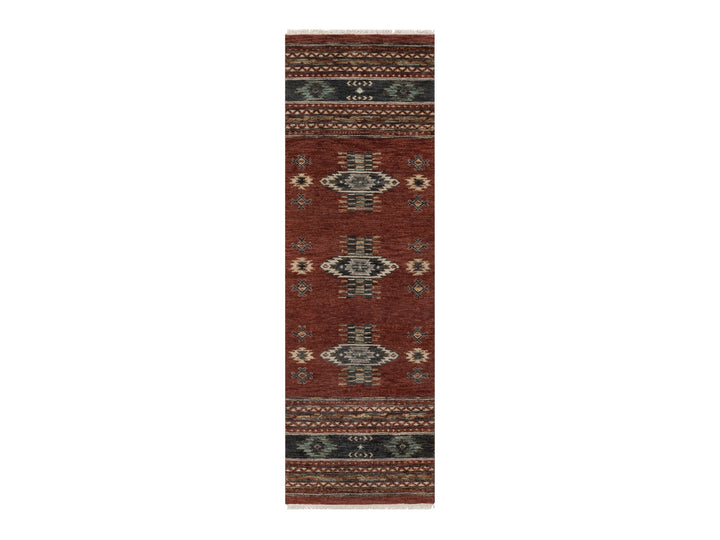 2'7" x 7'10" New Hand Knotted Red Wool Runner Oriental Rug - MOA10291470