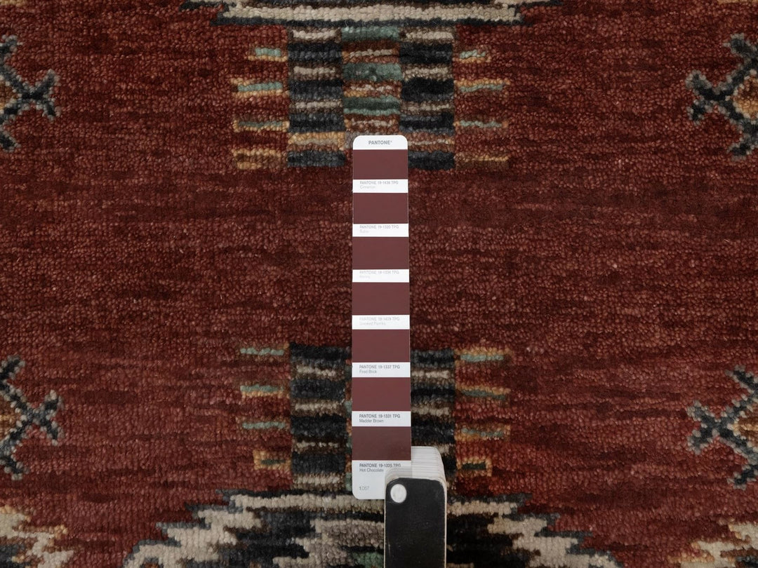 2'7" x 7'10" New Hand Knotted Red Wool Runner Oriental Rug - MOA10291470
