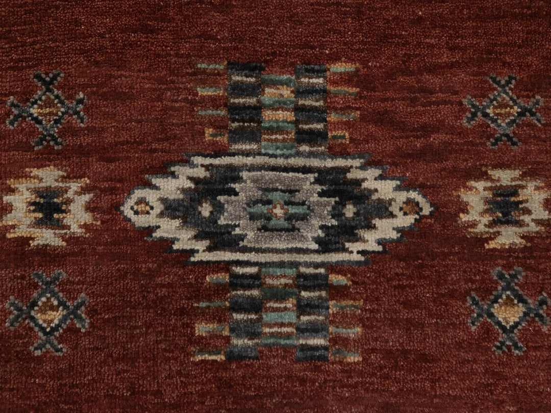 2'7" x 7'10" New Hand Knotted Red Wool Runner Oriental Rug - MOA10291470