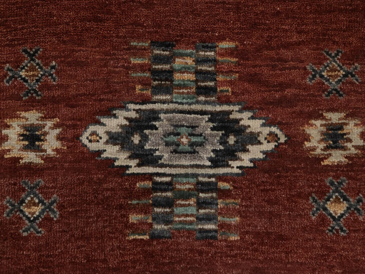 2'7" x 7'10" New Hand Knotted Red Wool Runner Oriental Rug - MOA10291470
