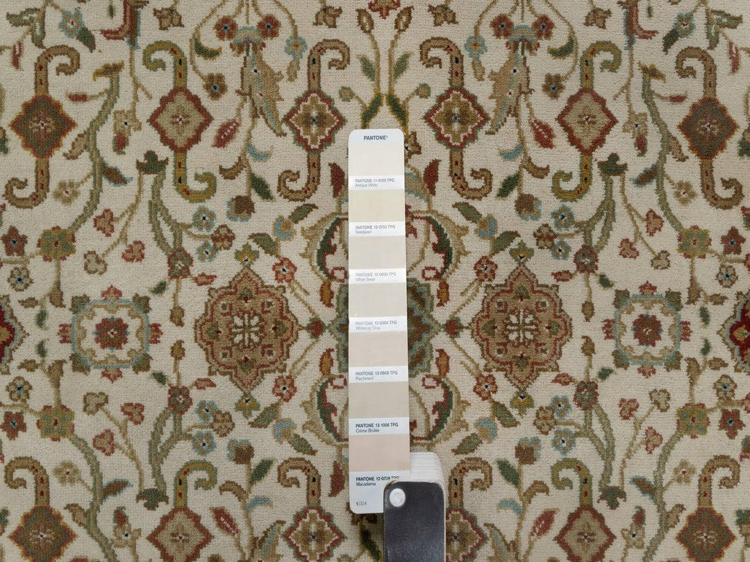 3'0" x 15'6" New Hand Knotted Ivory Wool Runner Oriental Rug - MOA10291474