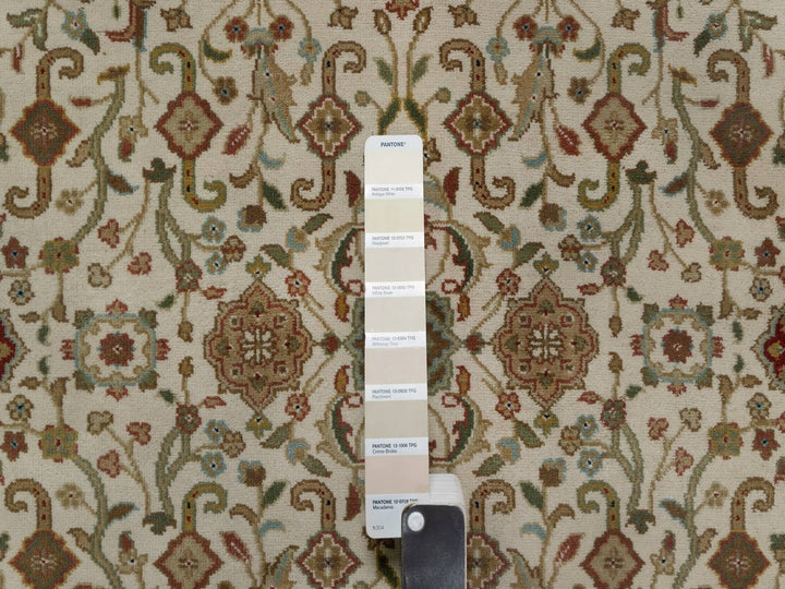 3'0" x 15'6" New Hand Knotted Ivory Wool Runner Oriental Rug - MOA10291474