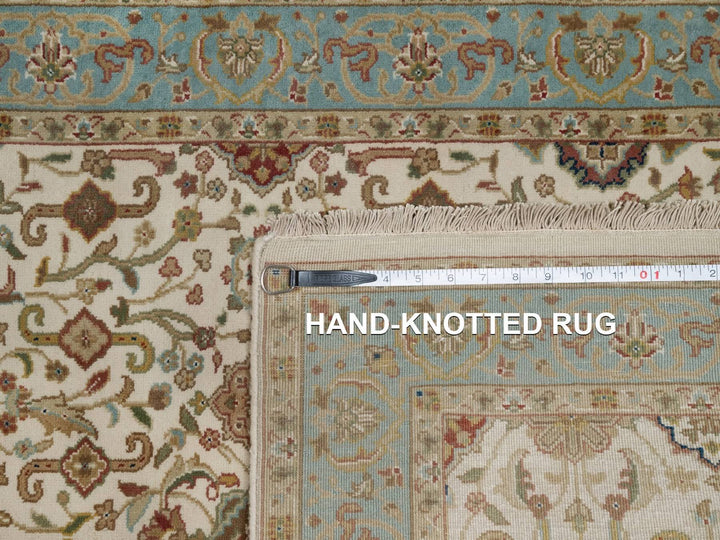 3'0" x 15'6" New Hand Knotted Ivory Wool Runner Oriental Rug - MOA10291474