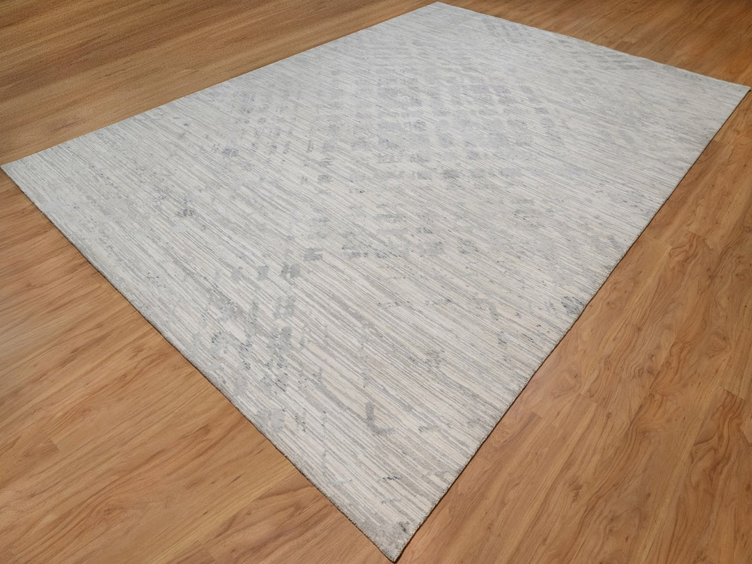 10'0" x 14'3" New Hand Knotted Ivory Wool Rectangle Oriental Rug - MOA10291478