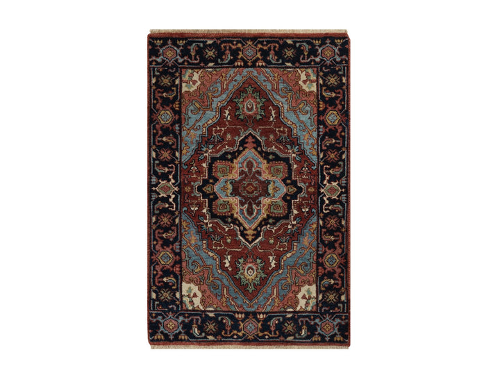 2'0" x 3'1" New Hand Knotted Red Wool Rectangle Oriental Rug - MOA10291481