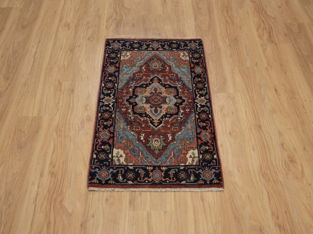 2'0" x 3'1" New Hand Knotted Red Wool Rectangle Oriental Rug - MOA10291481