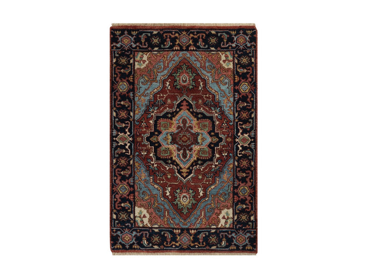 2'0" x 3'1" New Hand Knotted Red Wool Rectangle Oriental Rug - MOA10291482