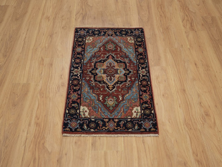 2'0" x 3'1" New Hand Knotted Red Wool Rectangle Oriental Rug - MOA10291482