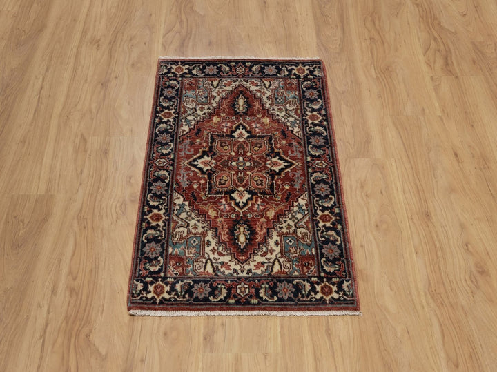 2'0" x 3'2" New Hand Knotted Red Wool Rectangle Oriental Rug - MOA10291487