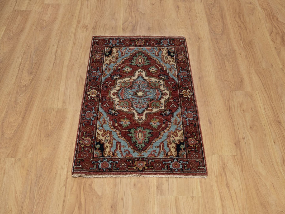 2'0" x 3'3" New Hand Knotted Red Wool Rectangle Oriental Rug - MOA10291491