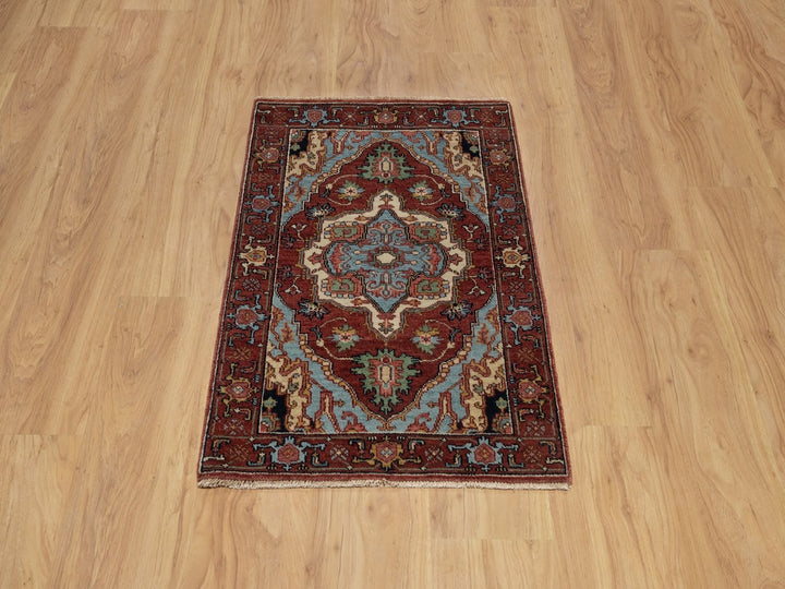 2'0" x 3'3" New Hand Knotted Red Wool Rectangle Oriental Rug - MOA10291492