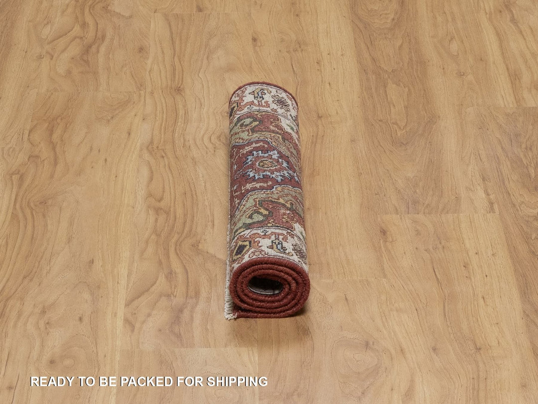 2'1" x 3'0" New Hand Knotted Red Wool Rectangle Oriental Rug - MOA10291493