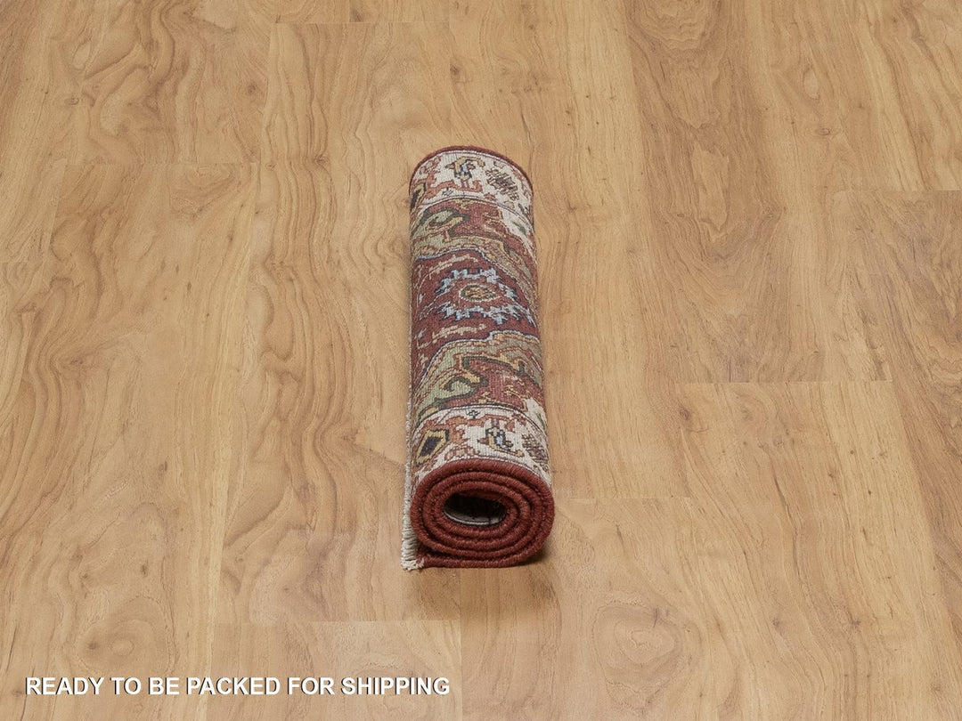 2'0" x 3'0" New Hand Knotted Red Wool Rectangle Oriental Rug - MOA10291494
