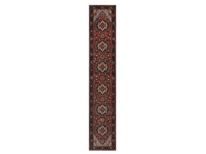 2'7" x 14'3" New Hand Knotted Red Wool Runner Oriental Rug - MOA10291495